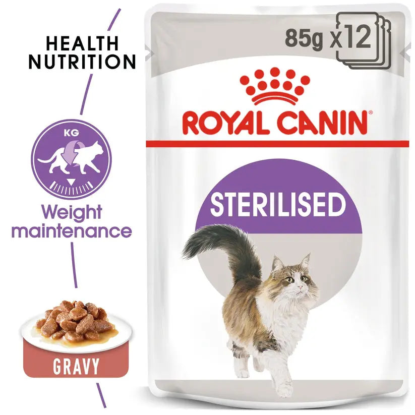 ROYAL CANIN FELINE HEALTH NUTRITION STERILISED GRAVY WET FOOD POUCH, 85G Royal Canin