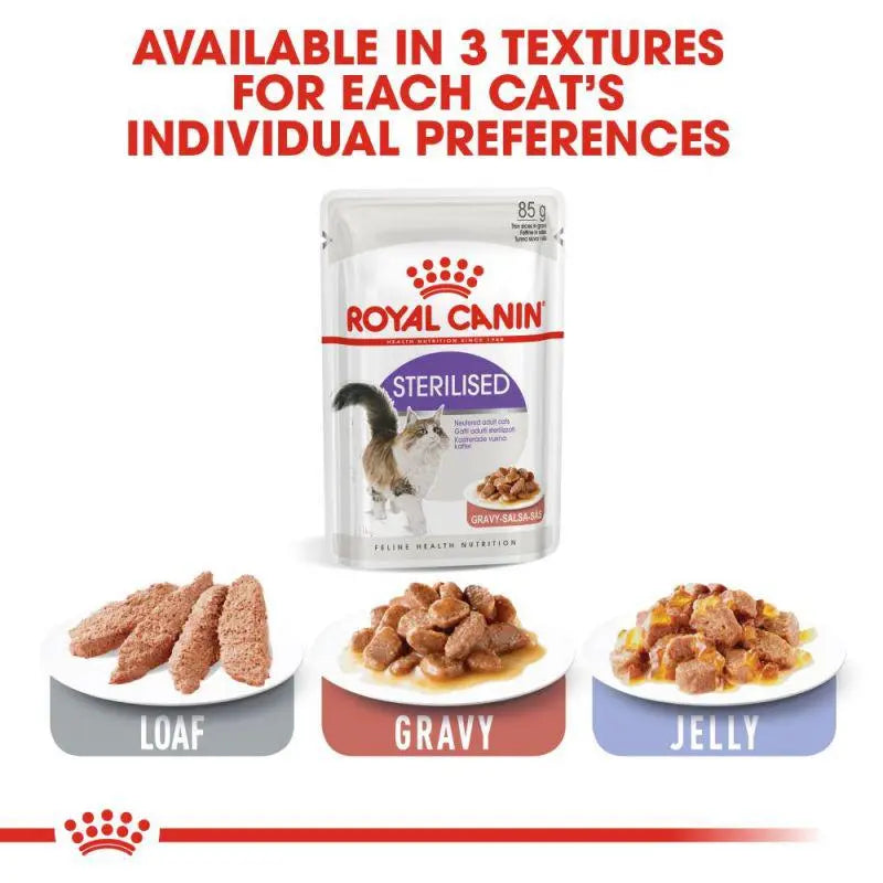 ROYAL CANIN FELINE HEALTH NUTRITION STERILISED GRAVY WET FOOD POUCH, 85G Royal Canin