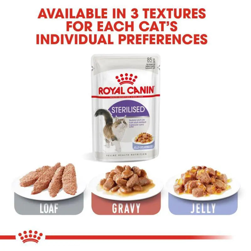 ROYAL CANIN FELINE HEALTH NUTRITION STERILISED JELLY WET FOOD POUCH, 85G Royal Canin