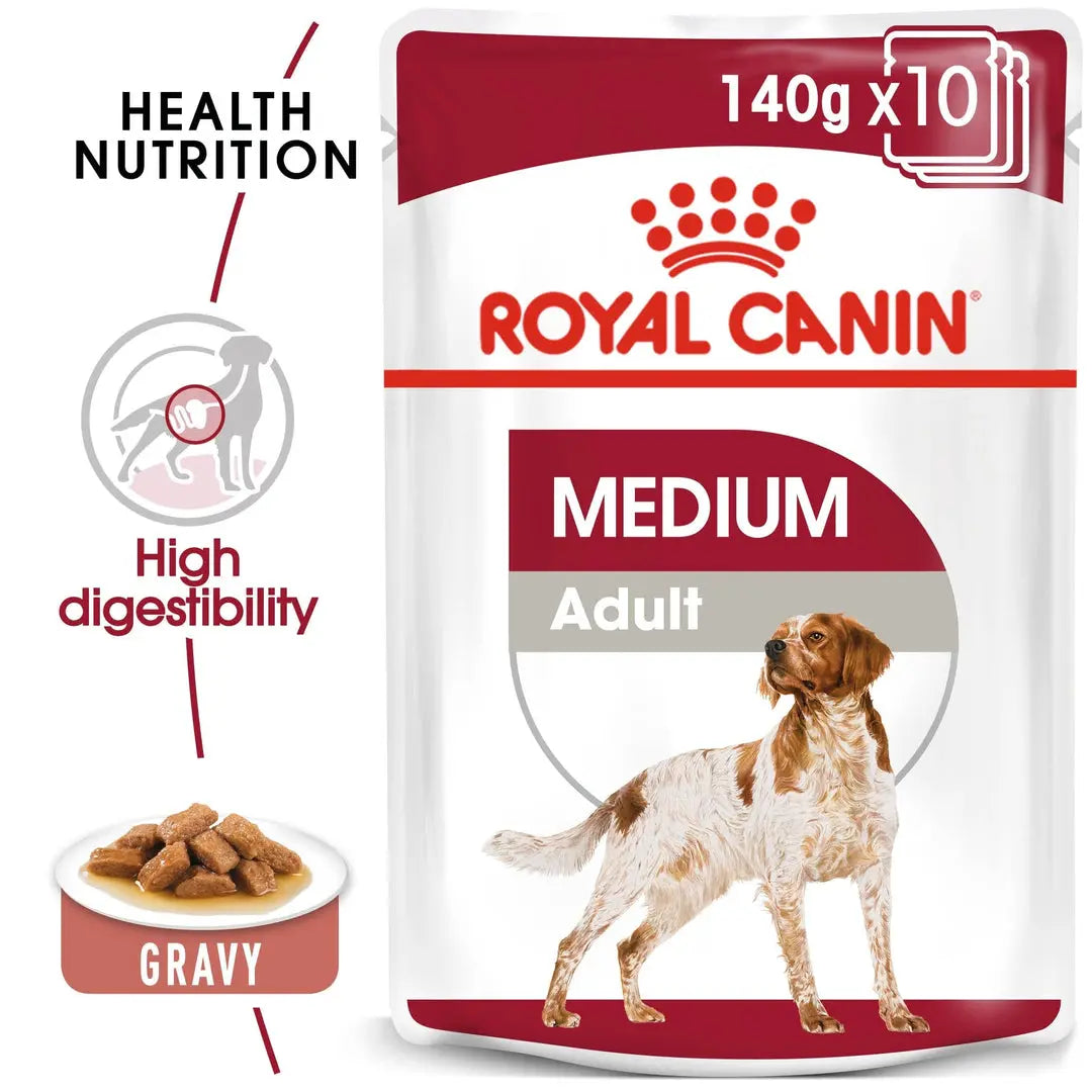 ROYAL CANIN SIZE HEALTH NUTRITION MEDIUM ADULT WET FOOD POUCH, 140 GM Royal Canin