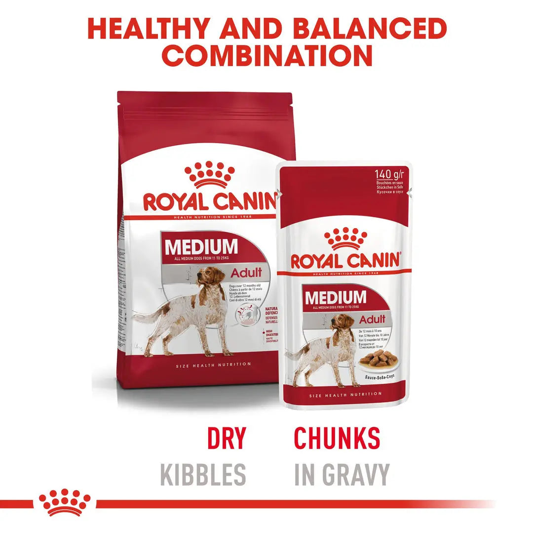 ROYAL CANIN SIZE HEALTH NUTRITION MEDIUM ADULT WET FOOD POUCH, 140 GM Royal Canin