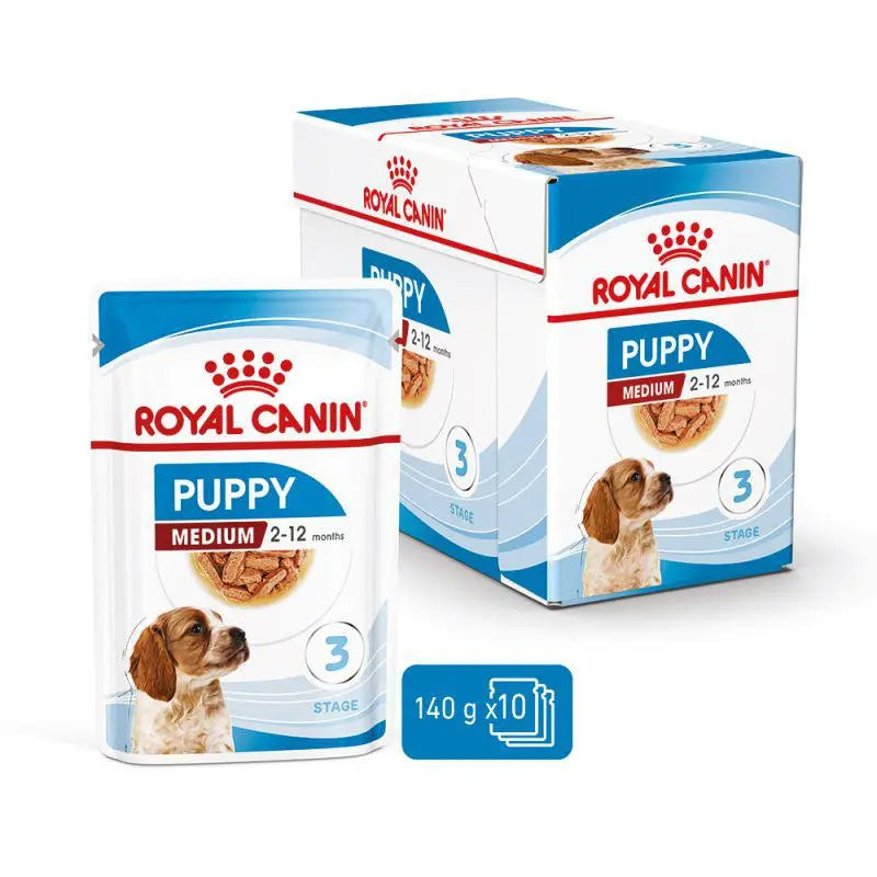 ROYAL CANIN SIZE HEALTH NUTRITION MEDIUM PUPPY WET FOOD POUCH, 140G Royal Canin