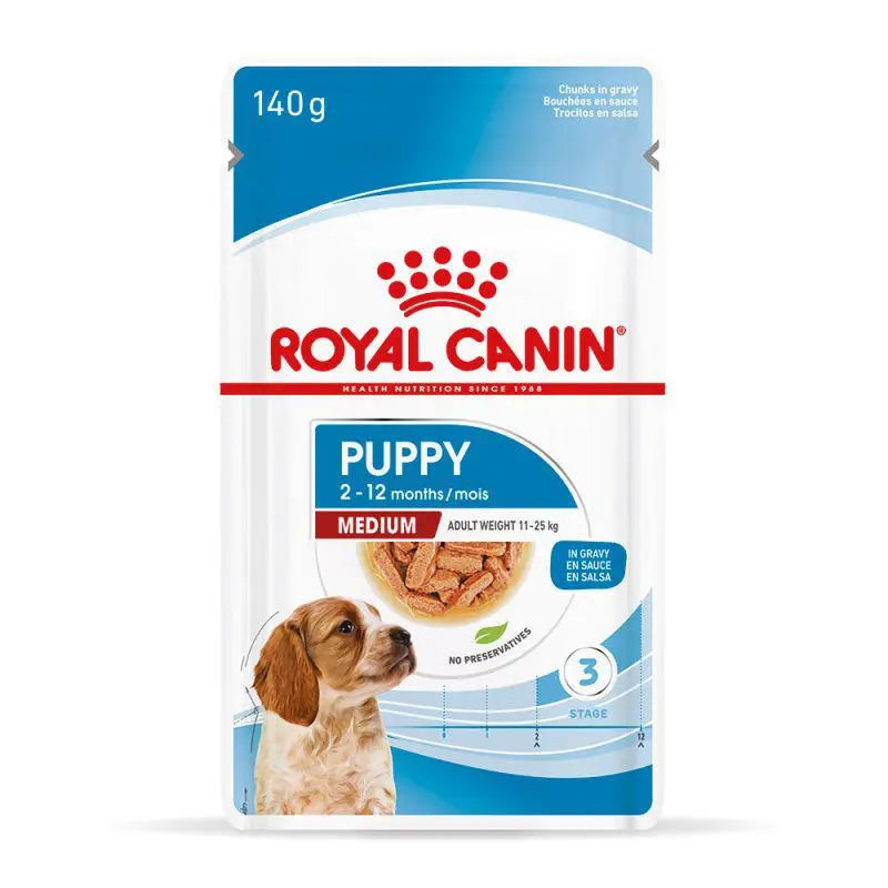 ROYAL CANIN SIZE HEALTH NUTRITION MEDIUM PUPPY WET FOOD POUCH, 140G Royal Canin