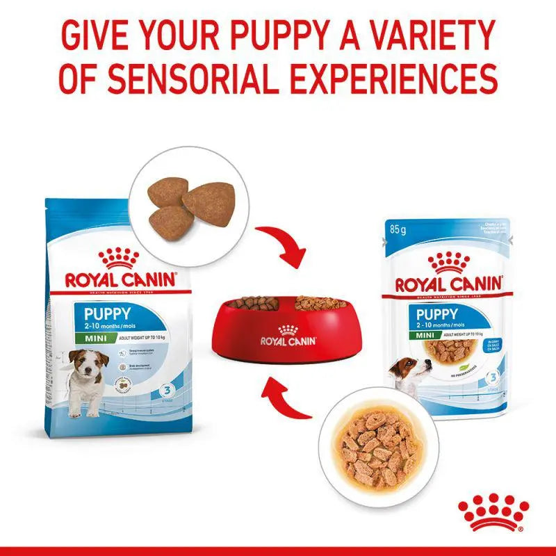 ROYAL CANIN SIZE HEALTH NUTRITION MINI PUPPY WET FOOD POUCH, 12×85g Royal Canin