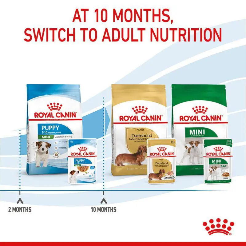 ROYAL CANIN SIZE HEALTH NUTRITION MINI PUPPY WET FOOD POUCH, 12×85g Royal Canin