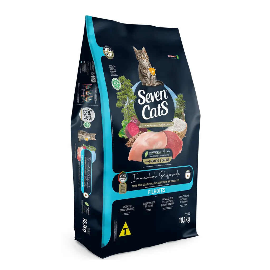 SEVEN CATS IMMUNE BOOST FOR KITTEN CAT FOOD CHICKEN AND BEEF 10.1KG Seven Cats