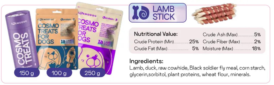 COSMO TREATS FOR DOGS LAMB STICK COSMO PETS