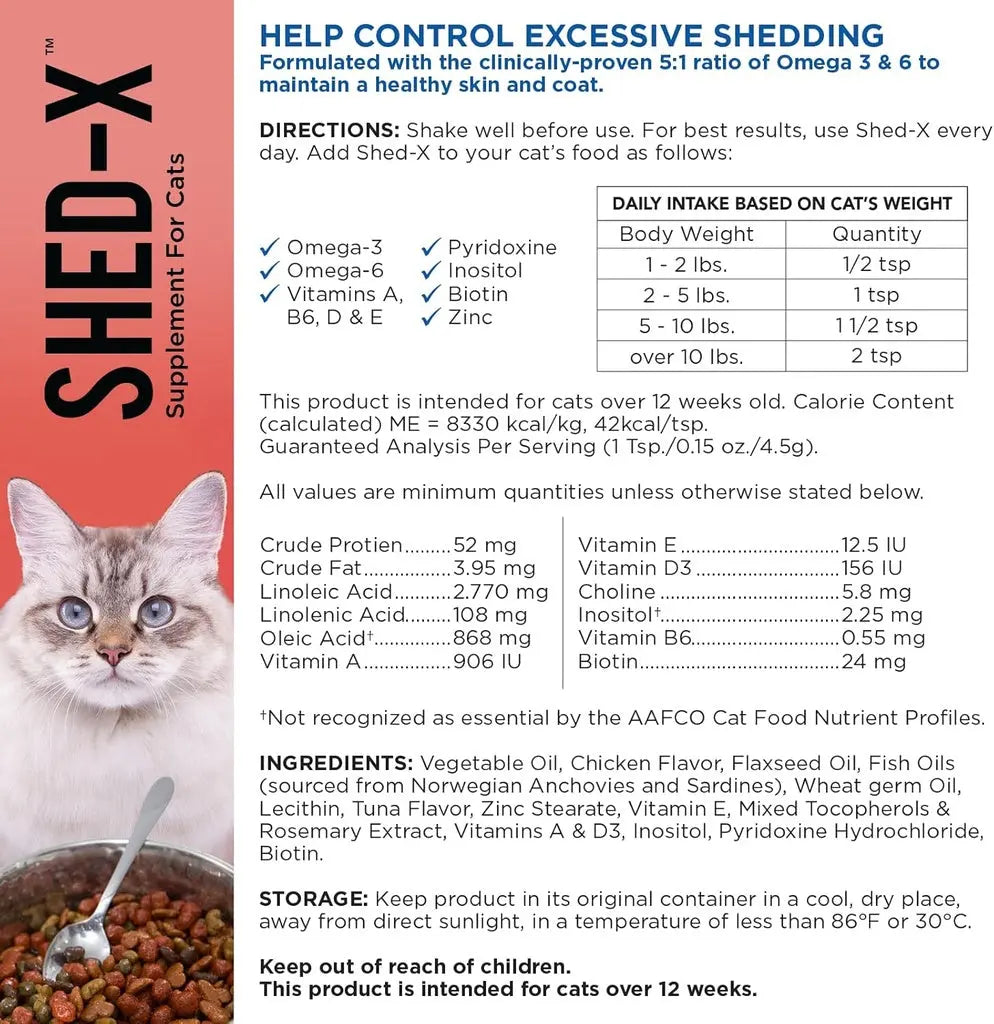 SYNERGY LABS SHED-X SUPPLEMENT FOR CATS 8oz SYNERGY LABS