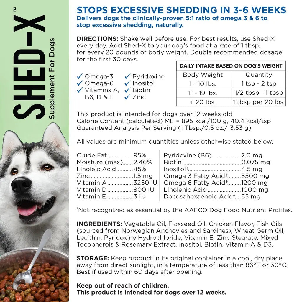 SYNERGY LABS SHED-X SUPPLEMENT FOR DOGS 8oz SYNERGY LABS