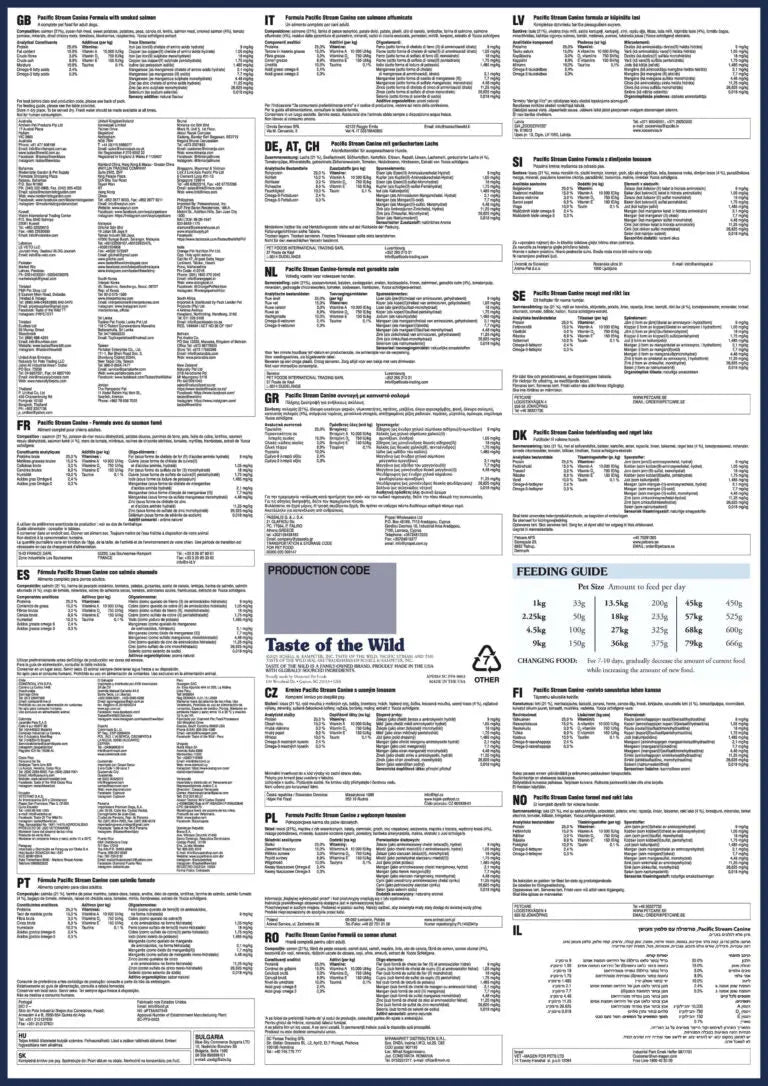 TASTE OF THE WILD PACIFIC STREAM CANIN RECIPE TASTE OF THE WILD