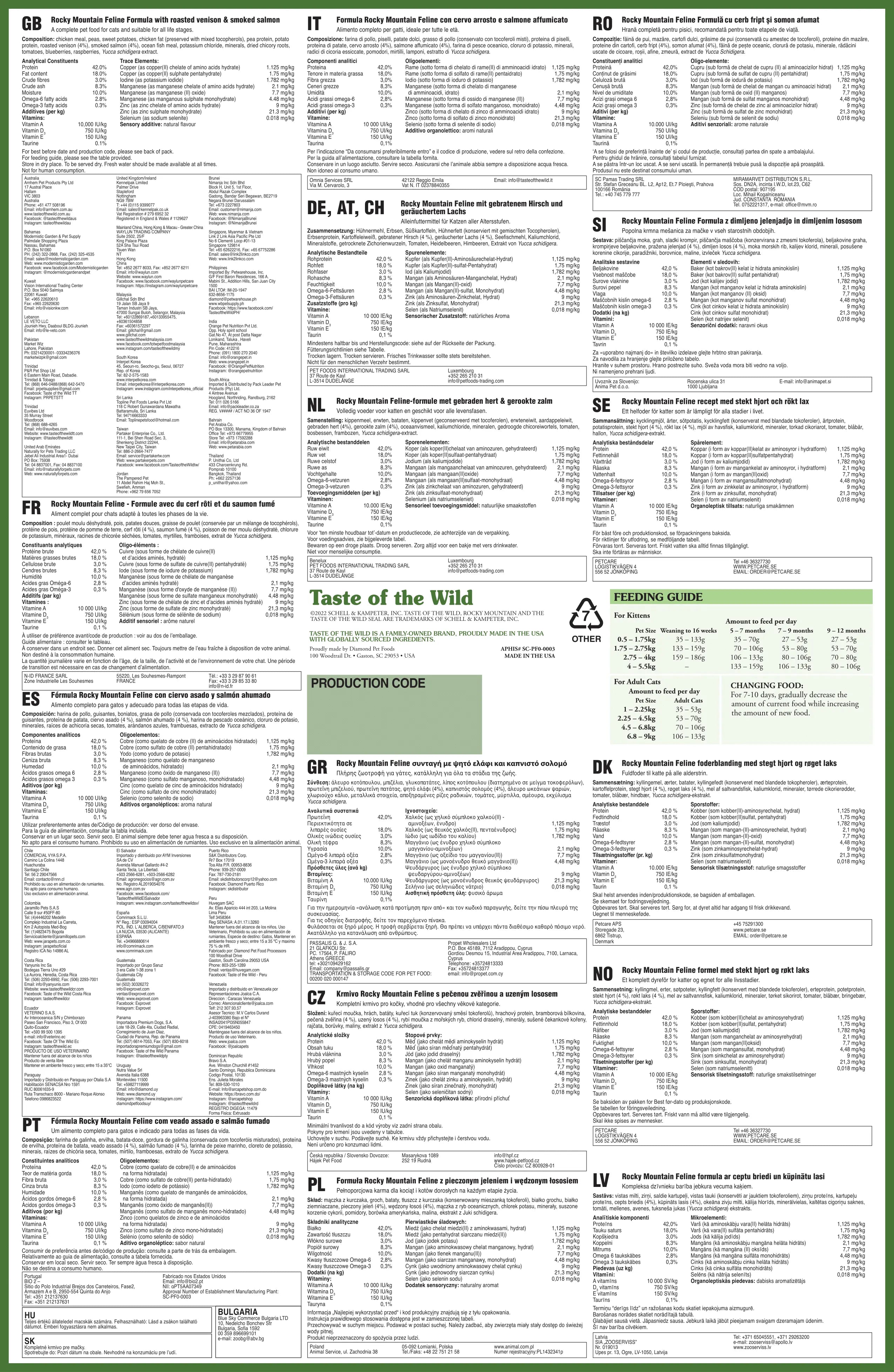 TASTE OF THE WILD ROCKY MOUNTAIN FELINE RECIPE TASTE OF THE WILD
