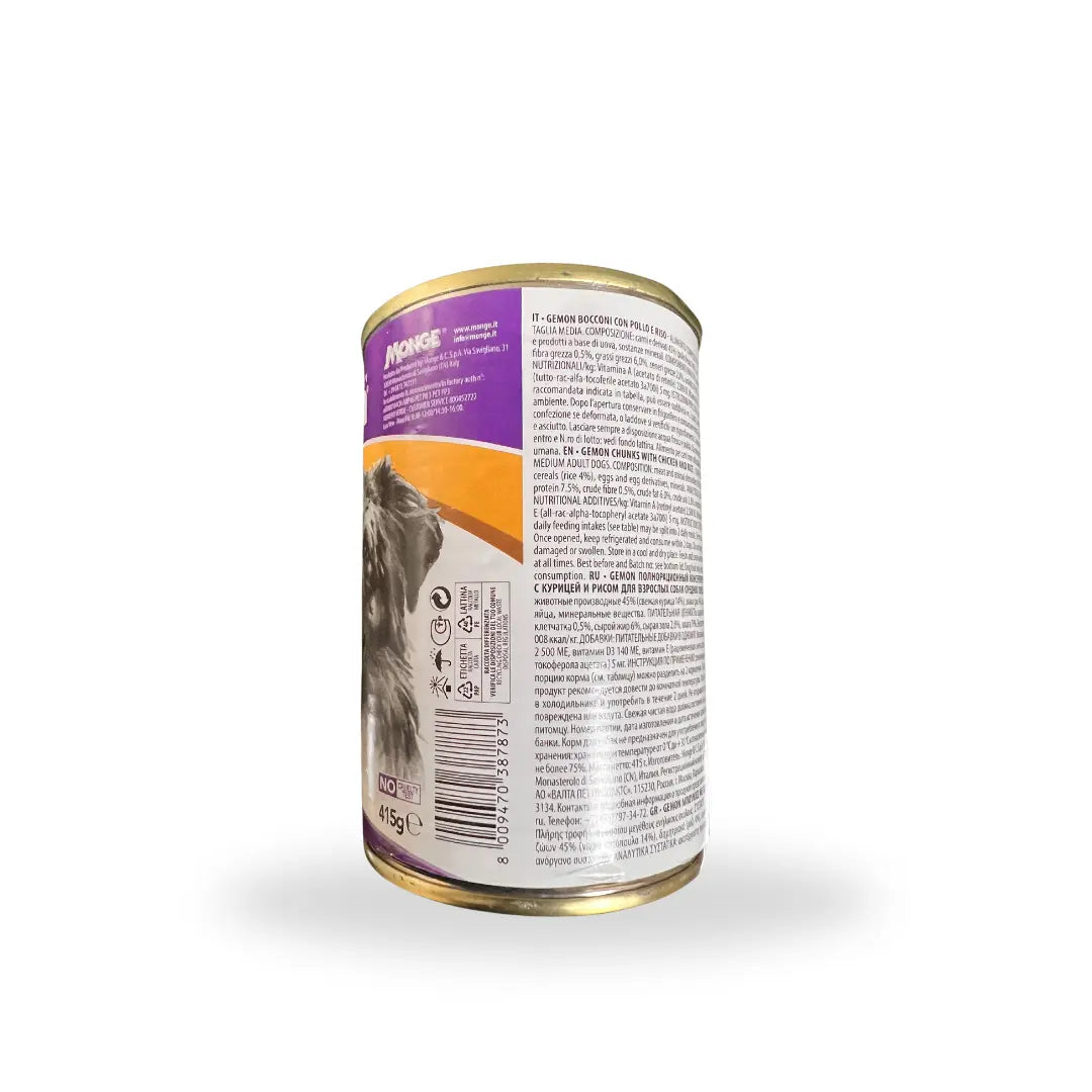 GEMON DOG ADULT MEDIUM WITH CHICKEN AND RICE 415 GM Gemon