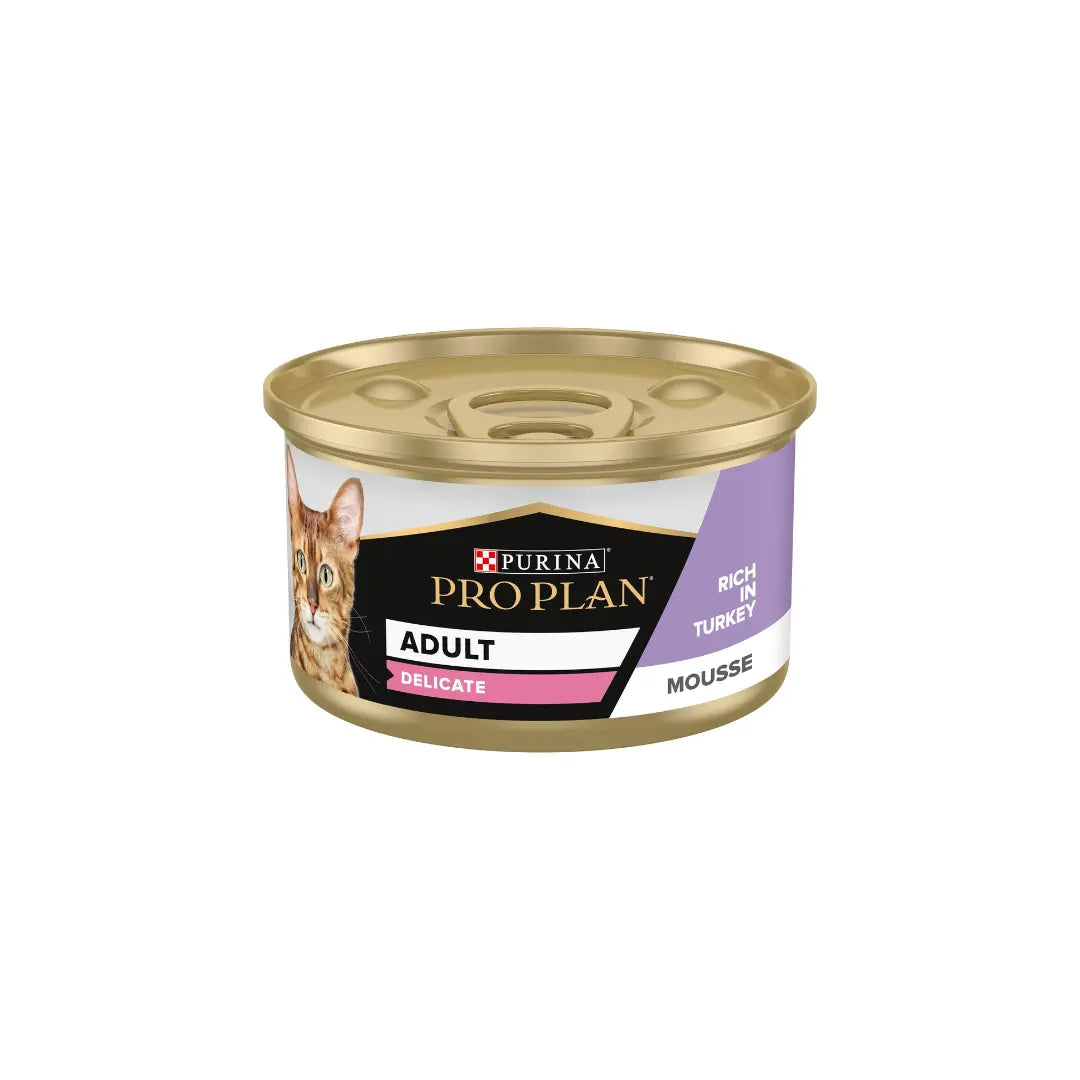 PURINA PRO PLAN ADULT DELICATE DIGESTION WET CAT FOOD MOUSSE RICH IN TURKEY, 24 X 85G Purina Pro Plan