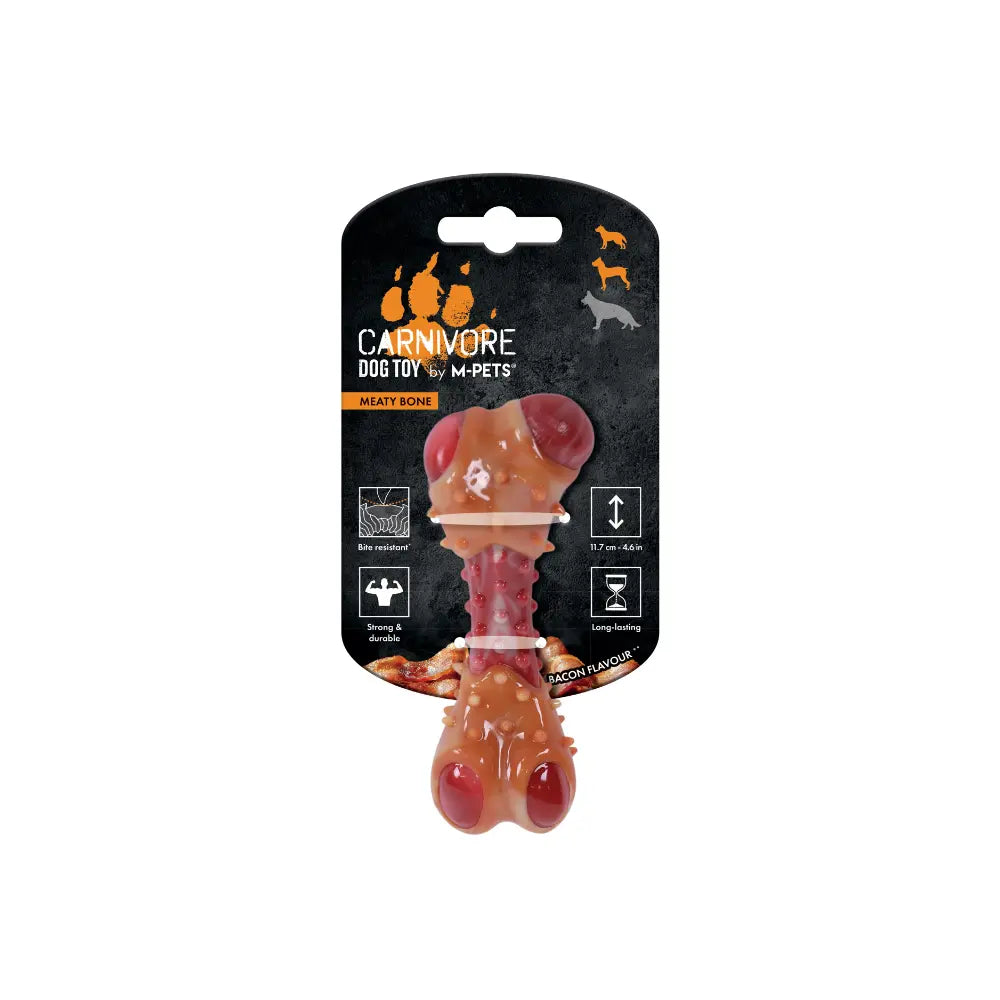 M-PETS CARNIVORE DRUMSTICK BACON FLAVOUR DOG TOY M-PETS