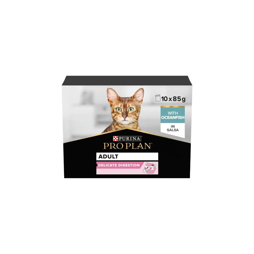 PRO PLAN DELICATE WET CAT FOOD OCEANFISH IN GRAVY 10 X 85G Purina Pro Plan Veterinary Diets