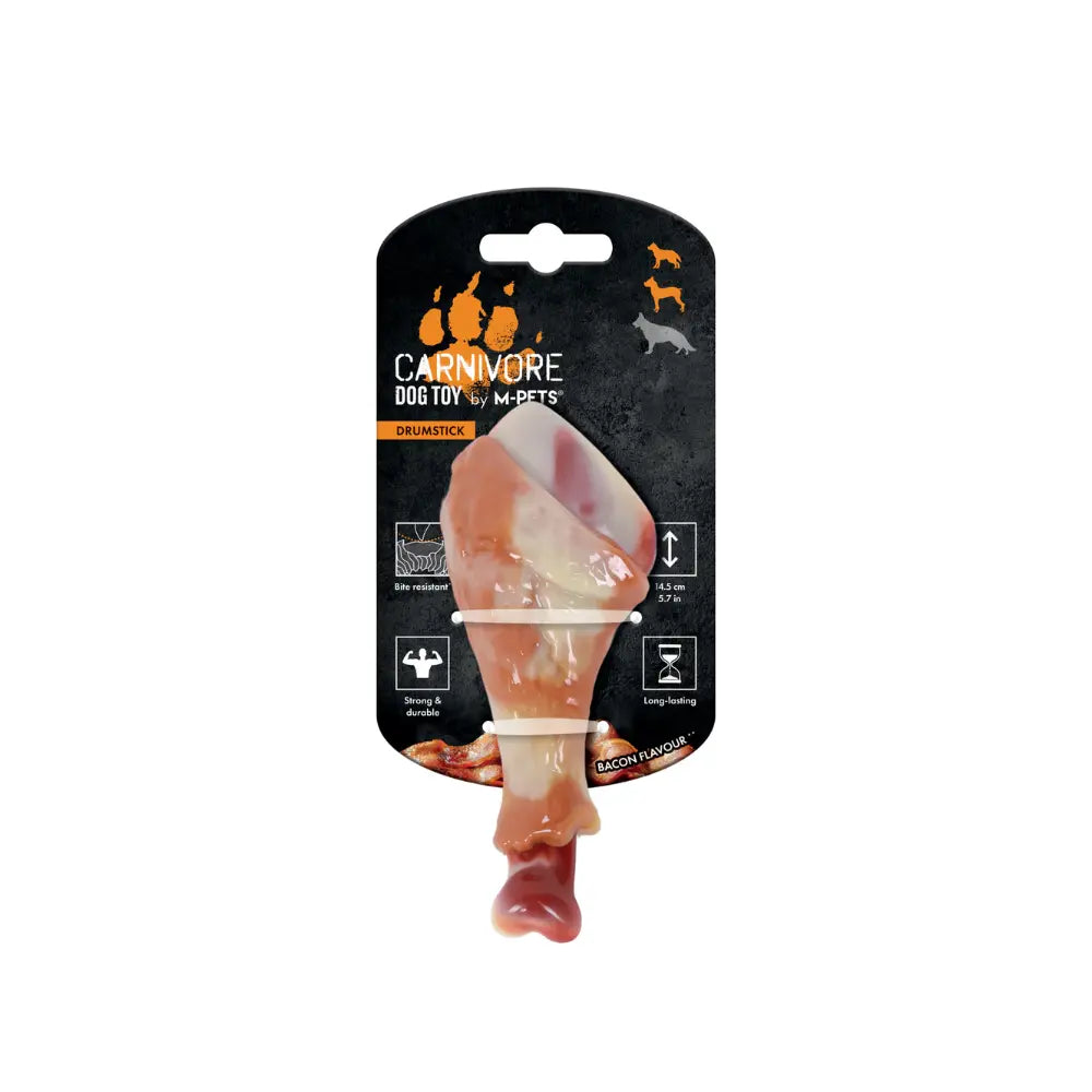 M-PETS CARNIVORE DRUMSTICK BACON FLAVOUR DOG TOY M-PETS