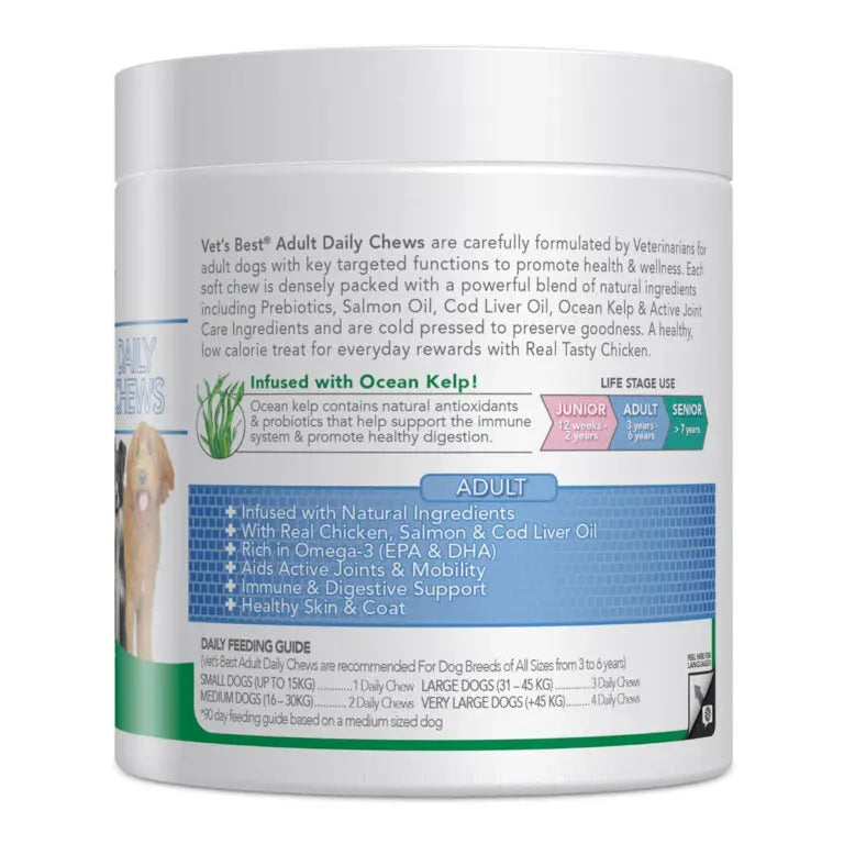 VET'S BEST DAILY CHEWS 180 SOFT CHEWS ADULT VET'S BEST