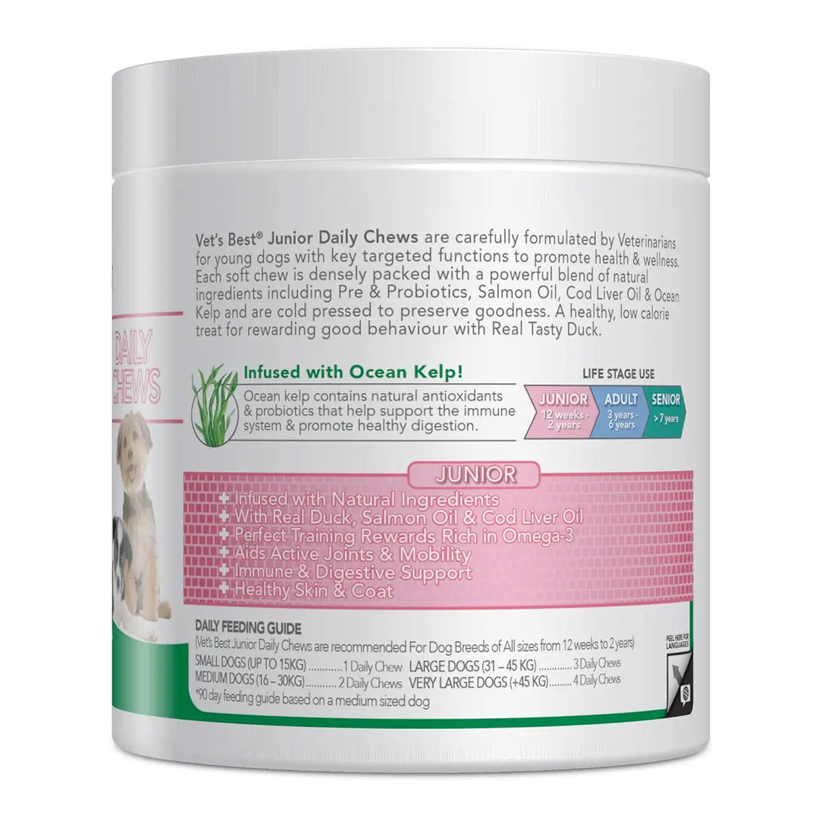 VET'S BEST DAILY CHEWS 180 SOFT CHEWS JUNIOR VET'S BEST