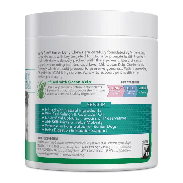 VET'S BEST DAILY CHEWS 180 SOFT SENIOR VET'S BEST