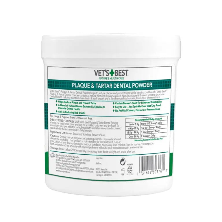 VET'S BEST ADVANCED DENTAL POWDER FOR DOGS 90G VET'S BEST