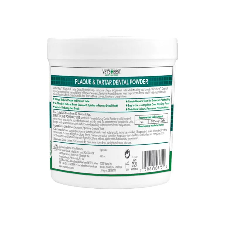 VET'S BEST ADVANCED DENTAL POWDER FOR CATS 45G VET'S BEST