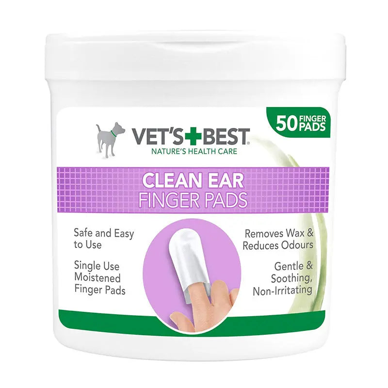 VET'S BEST CLEAN EAR FINGER PADS 50 PADS VET'S BEST