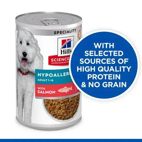 HIIL'S SCIENCE PLAN HYPOALLERGENIC ADULT WET FOOD WITH SALMON 363G Hills