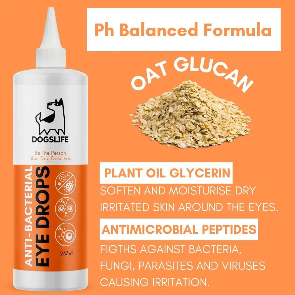 DOGSLIFE ANTI-BACTERIAL EYE DROPS DOG 237ML DOGSLIFE