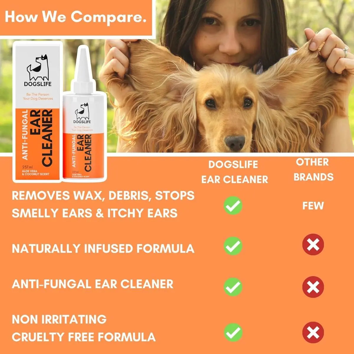 DOGSLIFE ANTI-FUNGAL EAR CLEANER DOG 237ML DOGSLIFE