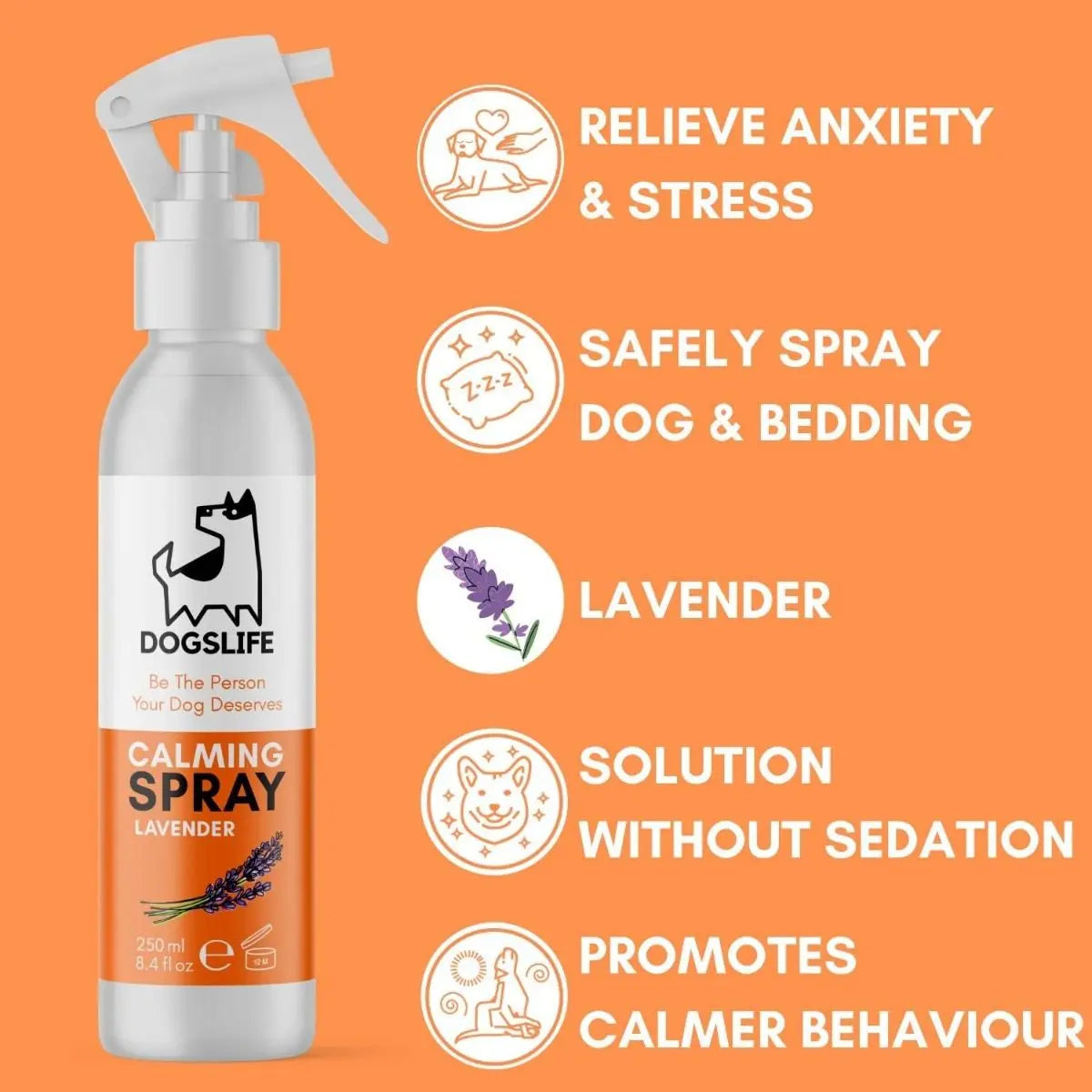 DOGSLIFE CALMING LAVENDER DOG SPRAY 250ML DOGSLIFE