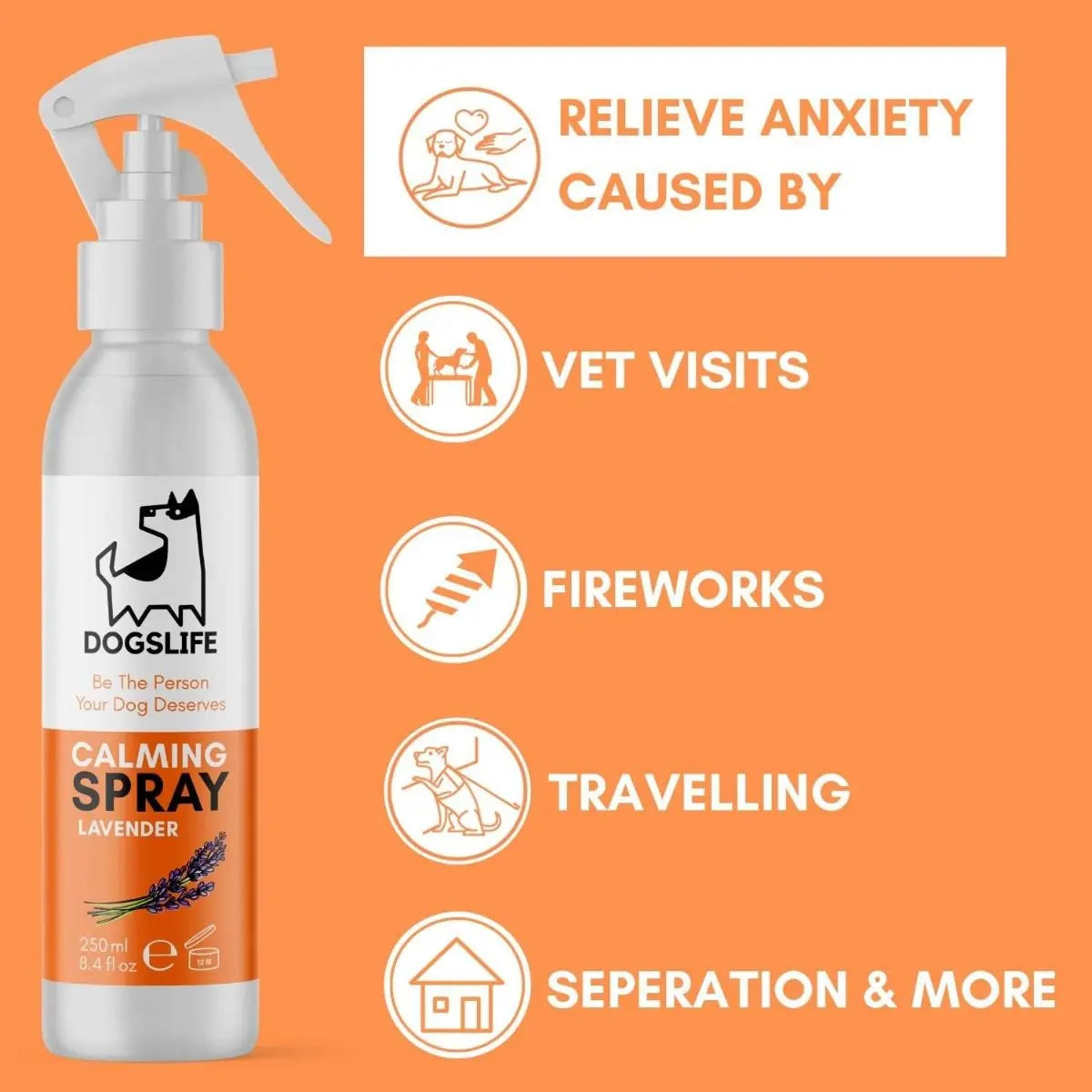 DOGSLIFE CALMING LAVENDER DOG SPRAY 250ML DOGSLIFE