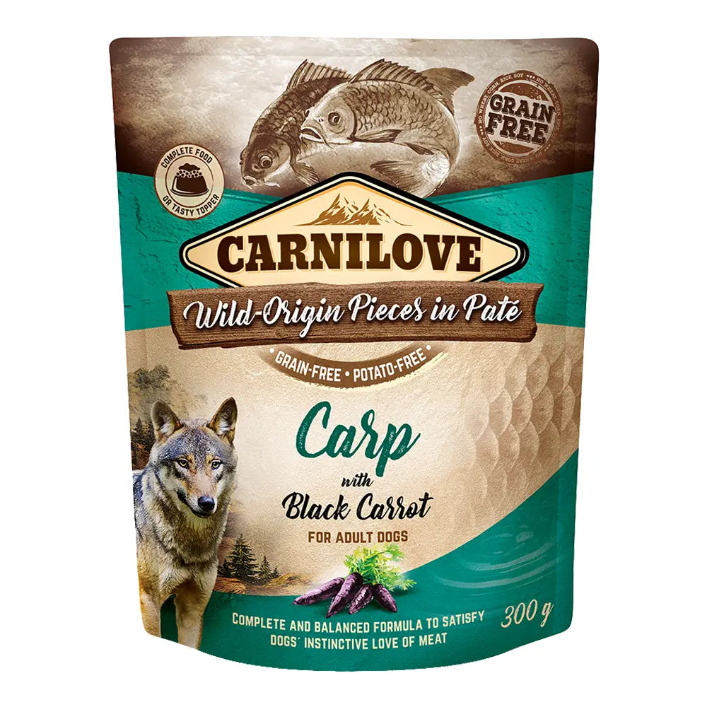 Carnilove Carp with Black Carrot for Adult Dogs (Wet Food Pouches) 12x300g Petszapp
