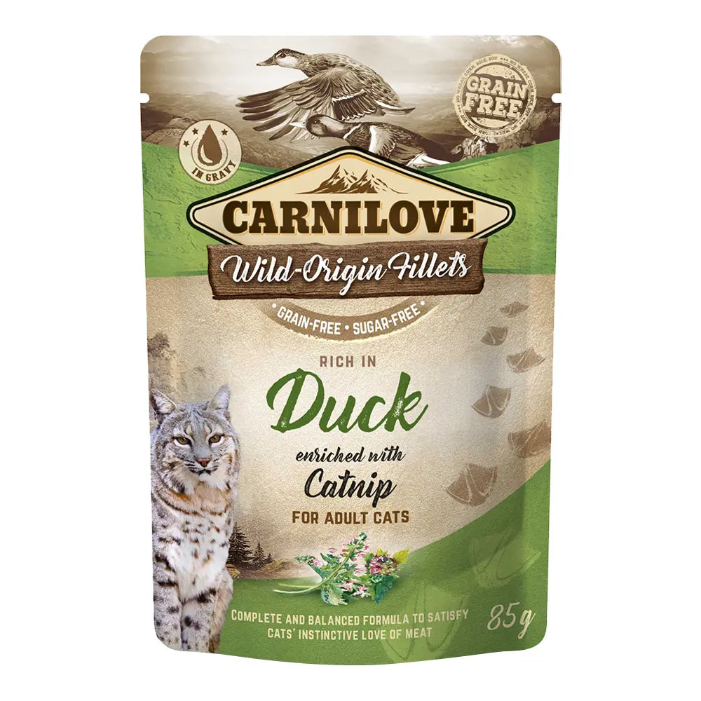 Carnilove Duck enriched with Catnip for Adult Cats (Wet Food Pouches) 24x85g Petszapp