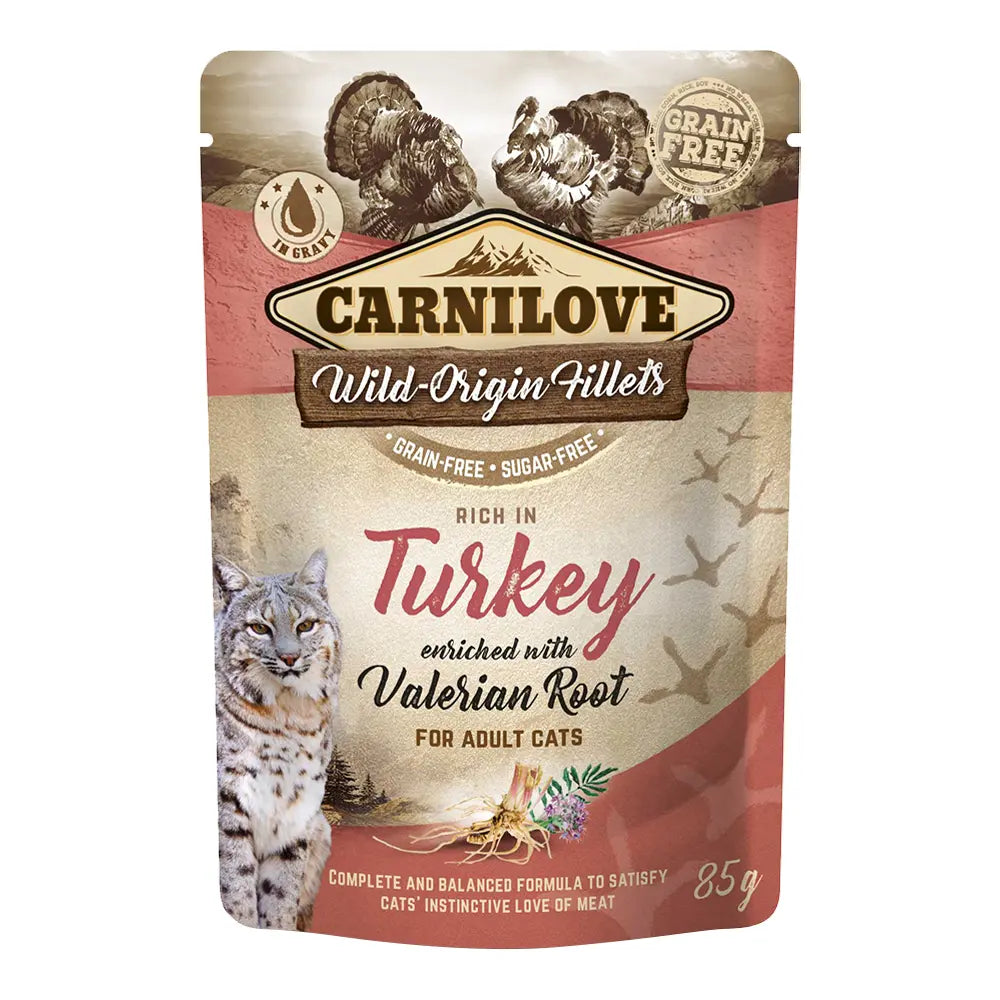 Carnilove Turkey enriched with Valerian Root for Adult Cats (Wet Food Pouches) 24x85g Petszapp