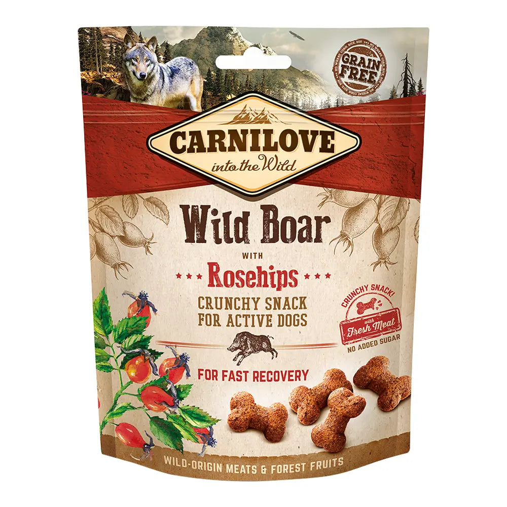 CARNILOVE WILD BOAR WITH ROSEHIPS CRUNCHY SNACK FOR DOGS 200G Carnilove