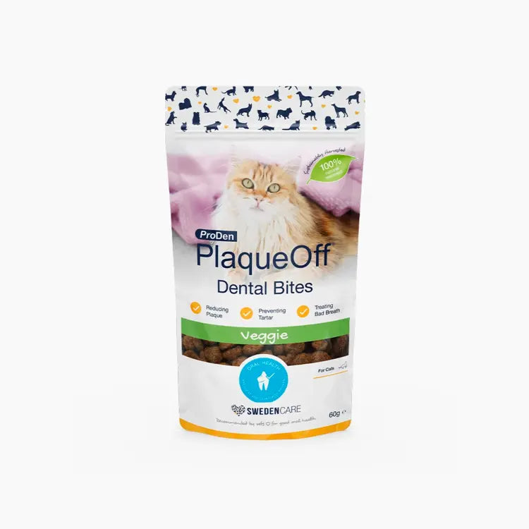 PRODEN PLAQUEOFF DENTAL BITES FOR CATS 60G Sweden Care