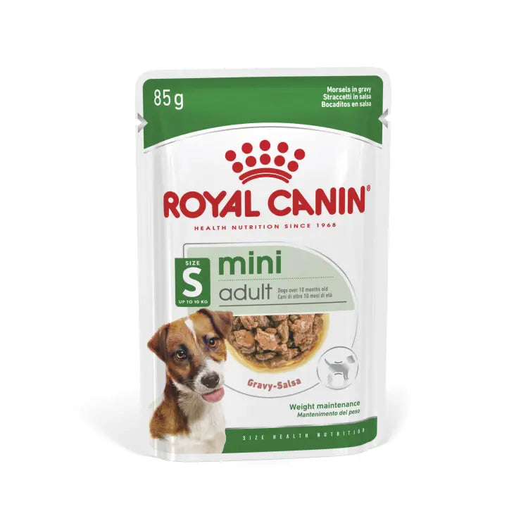 ROYAL CANIN SIZE HEALTH NUTRITION MINI ADULT WET FOOD POUCH 12X85G Royal Canin
