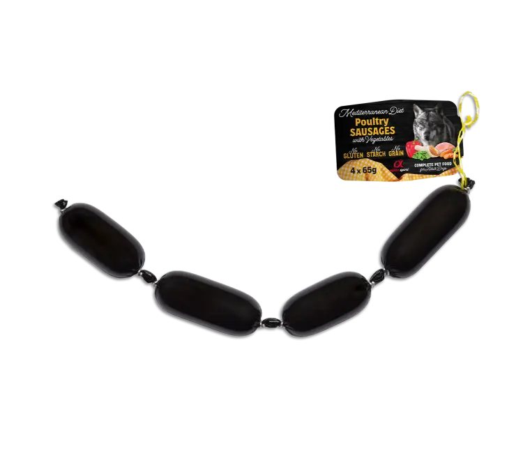 ALPHA SPIRIT MEDITERRANEAN SAUSAGES WITH VEGETABLES 4X65G ALPHA SPIRIT