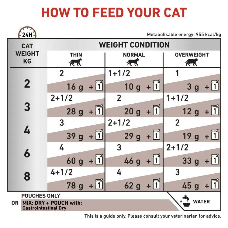 ROYAL CANIN VET HEALTH NUTRITION FELINE GASTROINTESTINAL WET FOOD POUCHES 12X85G Royal Canin
