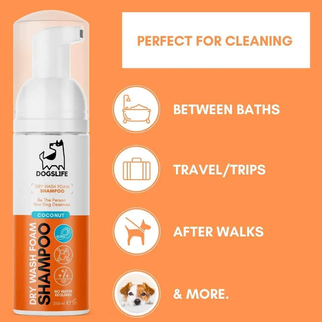 DOGSLIFE DRYWASH COCONUT DOG SHAMPOO 200ML DOGSLIFE