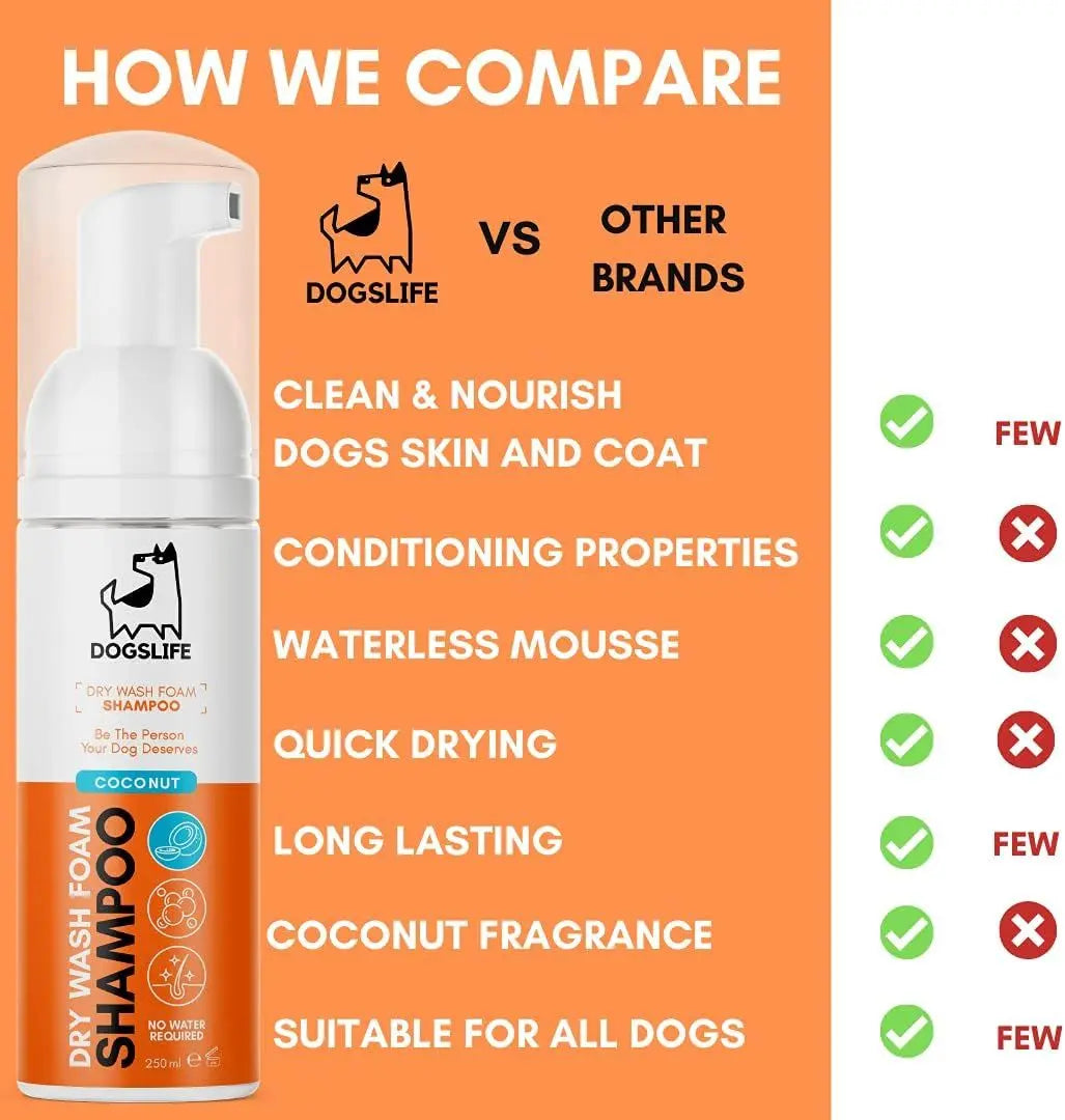 DOGSLIFE DRYWASH COCONUT DOG SHAMPOO 200ML DOGSLIFE