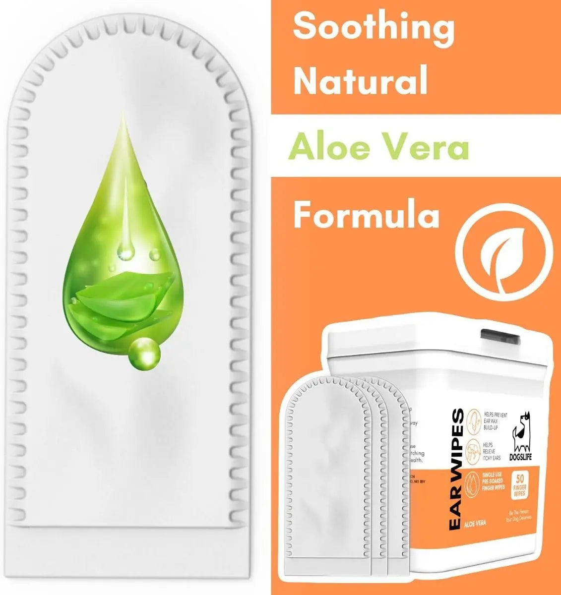 DOGSLIFE EAR WIPES ALOE VERA DOG 50PCS DOGSLIFE