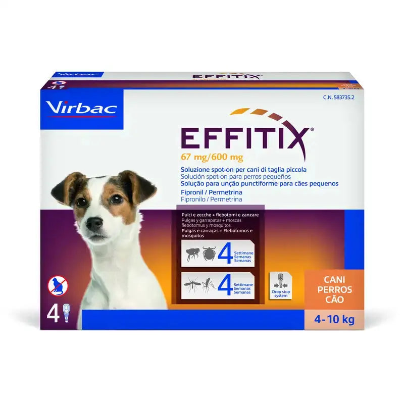 EFFITIX SPOT ON FOR DOGS 4 PIPETTES VIRBAC
