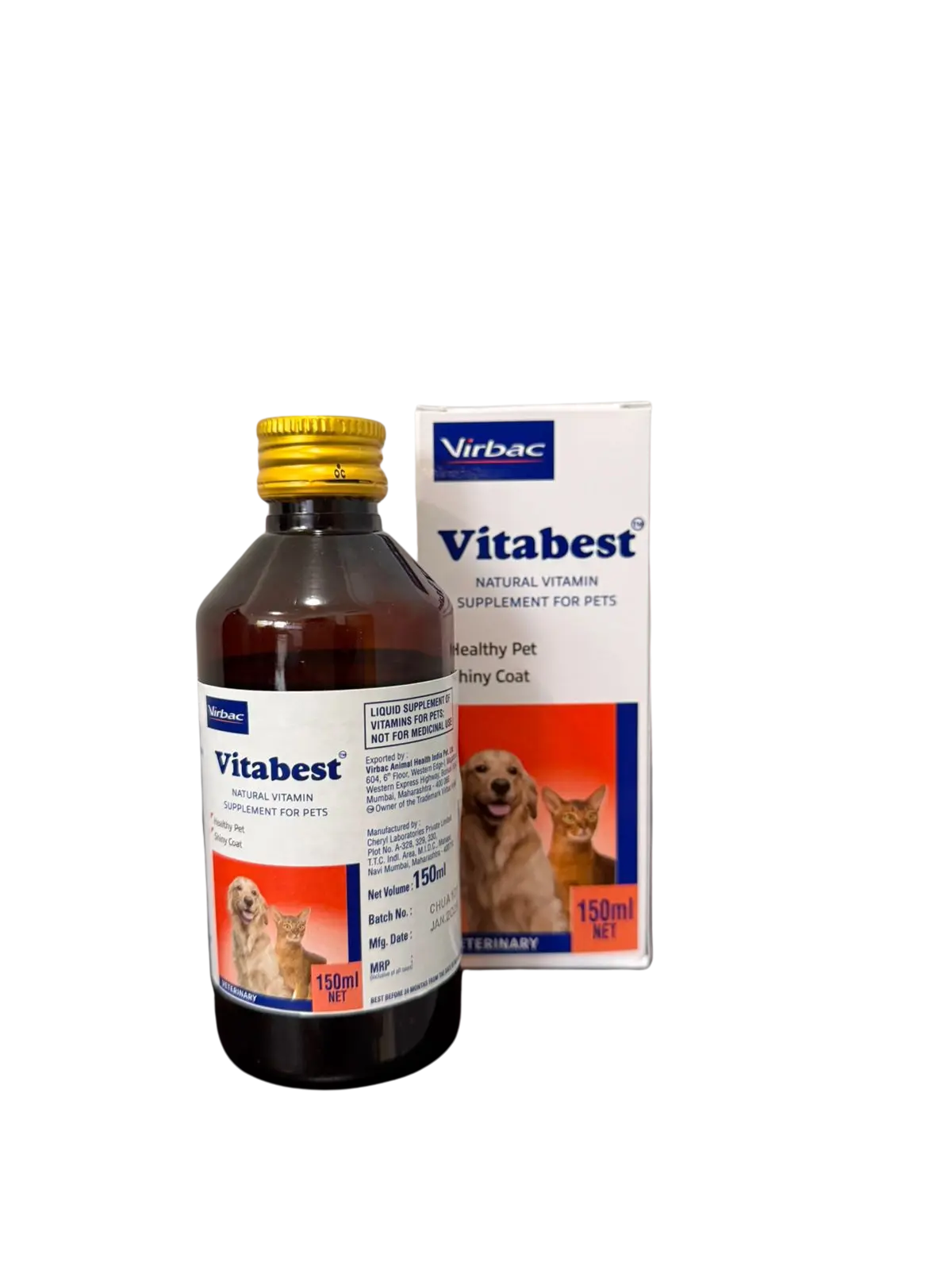VITABEST NATURAL VITAMIN SYRUP SUPPLEMENT FOR PETS 150ML VIRBAC