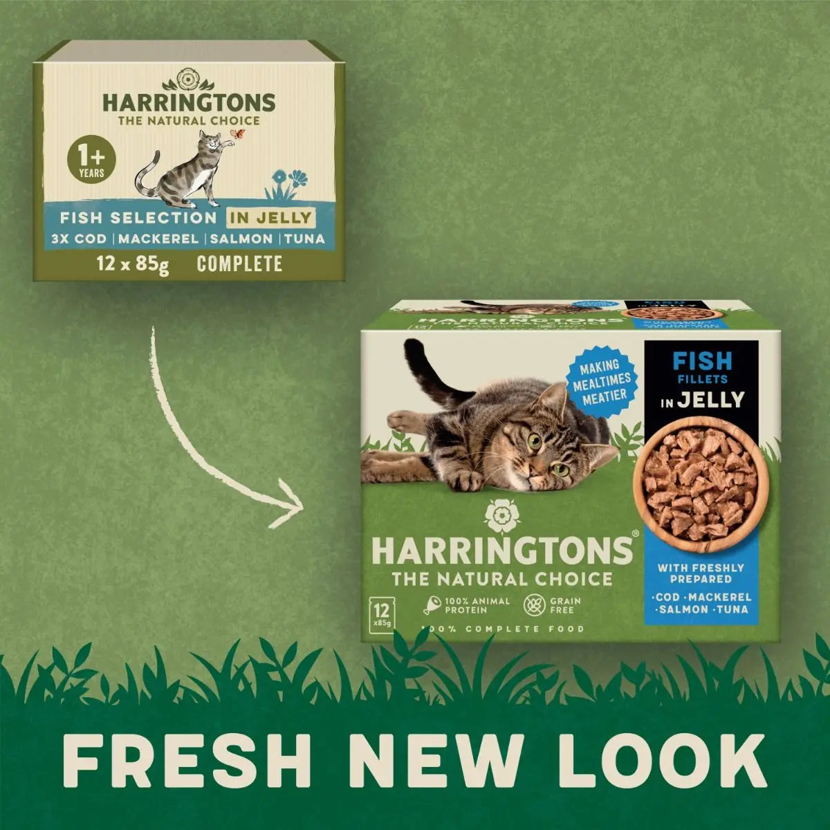 HARRINGTONS FISH IN JELLY WET CAT FOOD MULTIPACK HARRINGTONS