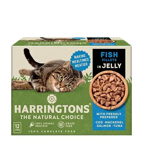 HARRINGTONS FISH IN JELLY WET CAT FOOD MULTIPACK HARRINGTONS