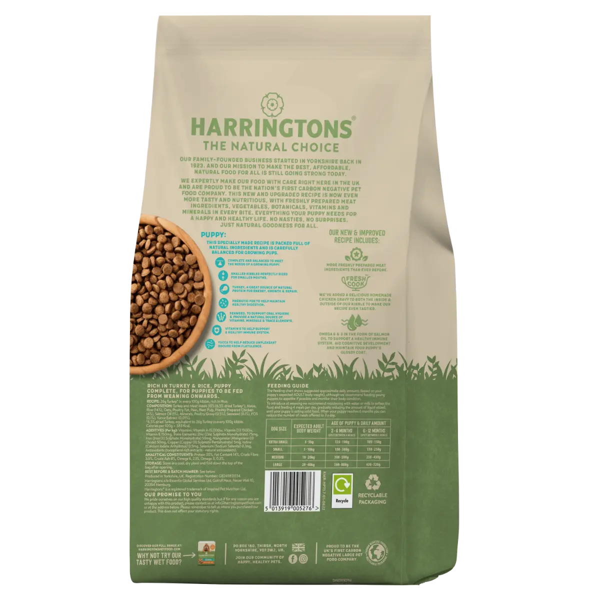 HARRINGTONS COMPLETE TURKEY & RICE DRY PUPPY FOOD HARRINGTONS