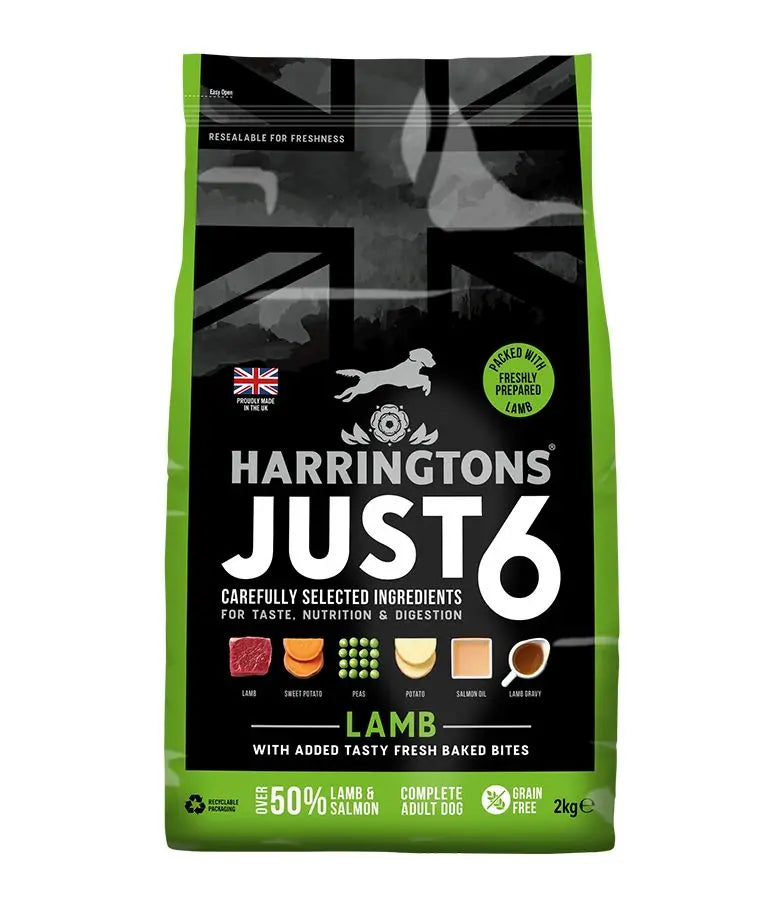 HARRINGTONS JUST 6 GRAIN FREE ADULT DRY DOG FOOD HARRINGTONS