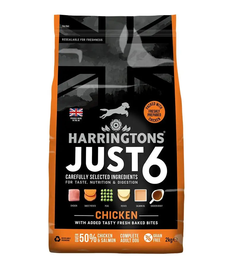 HARRINGTONS JUST 6 GRAIN FREE ADULT DRY DOG FOOD HARRINGTONS