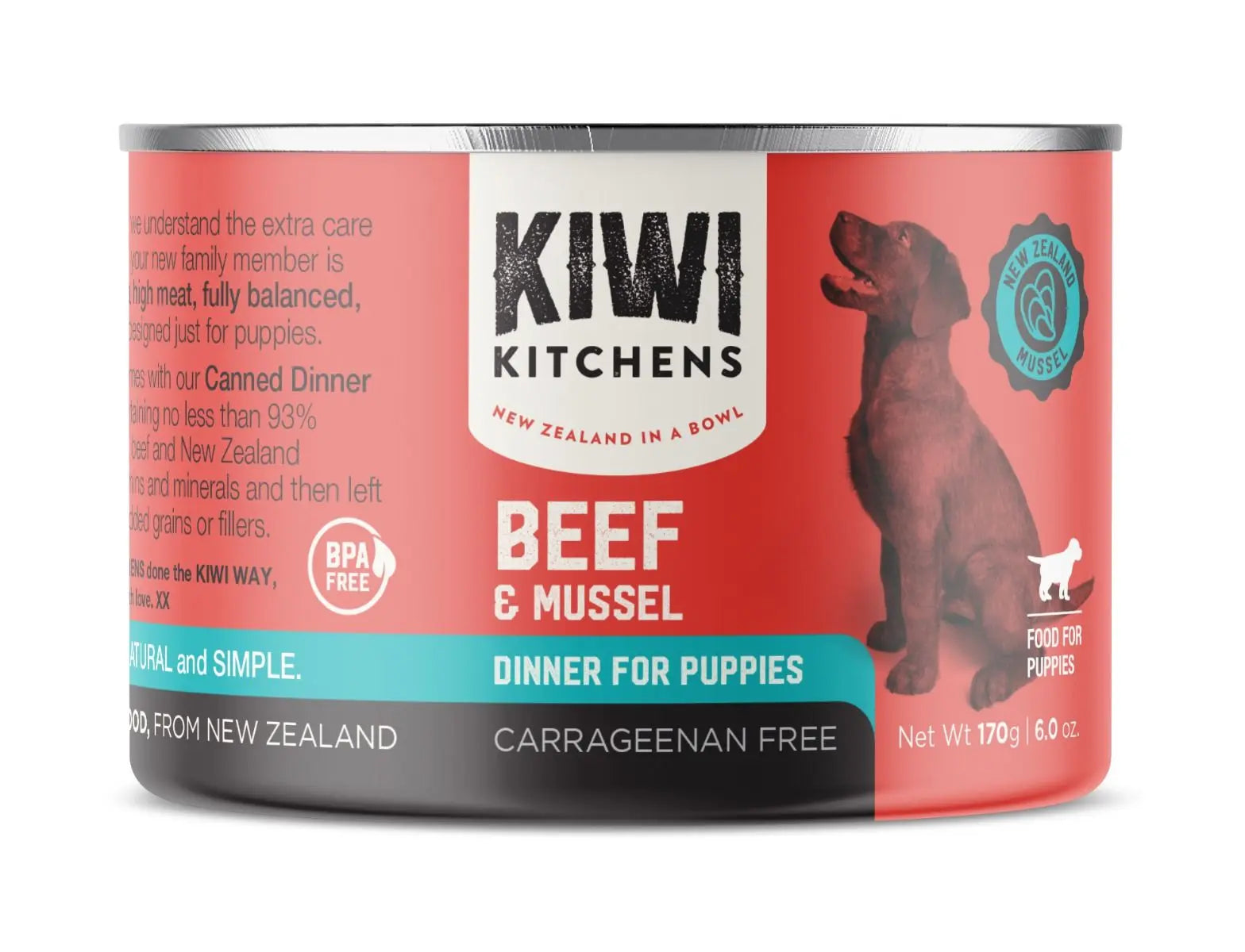 KIWI KITCHENS GRASS FED BEEF & MUSSEL DINNER CANNED WET PUPPY FOOD KIWI KITCHENS